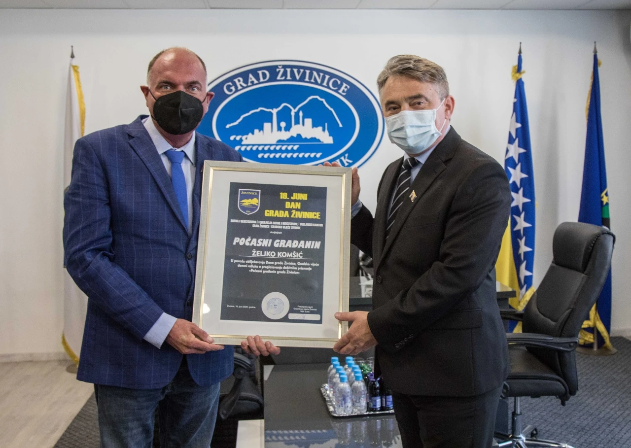 Komšiću priznanje 'Počasni građanin grada Živinice'