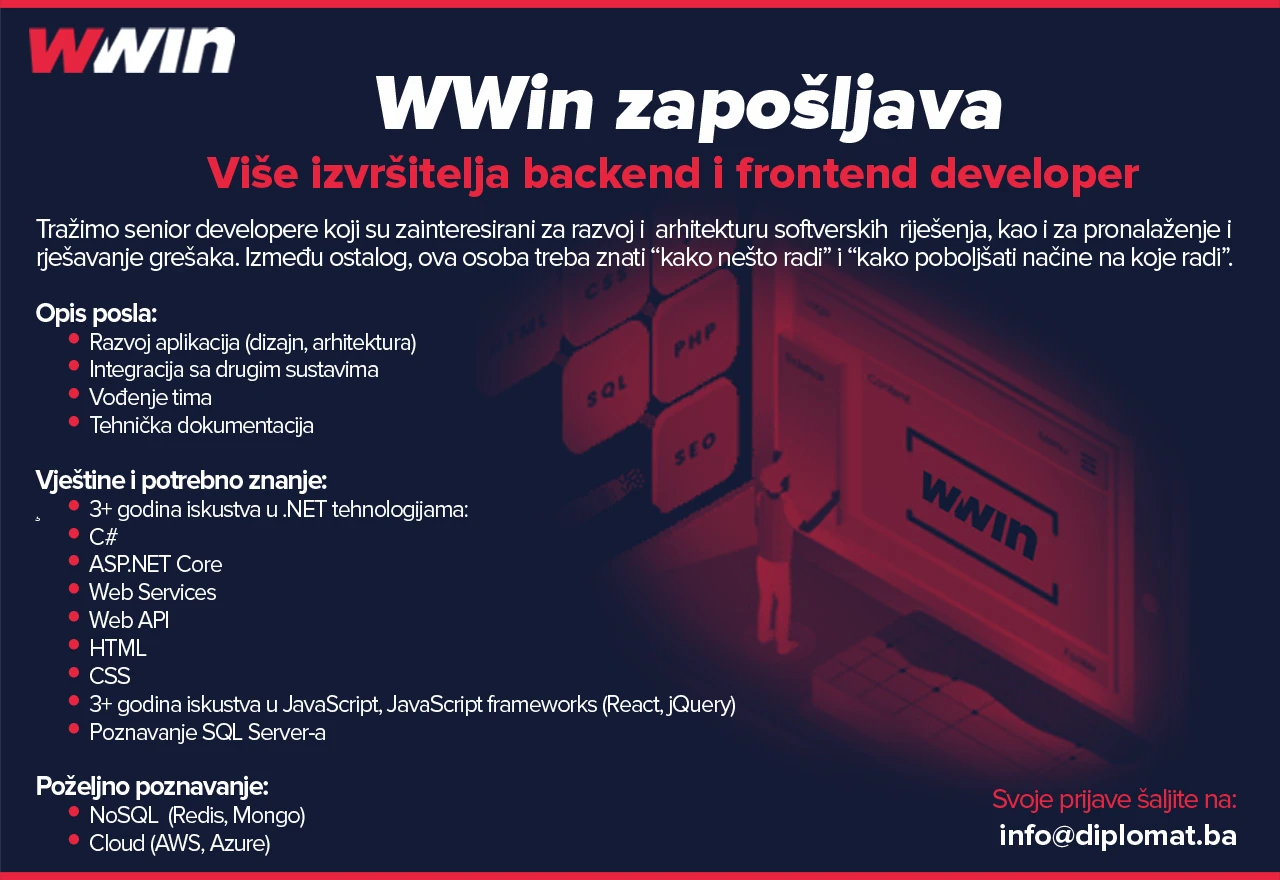 Wwin zapošljava više izvršitelja backend i frontend developer