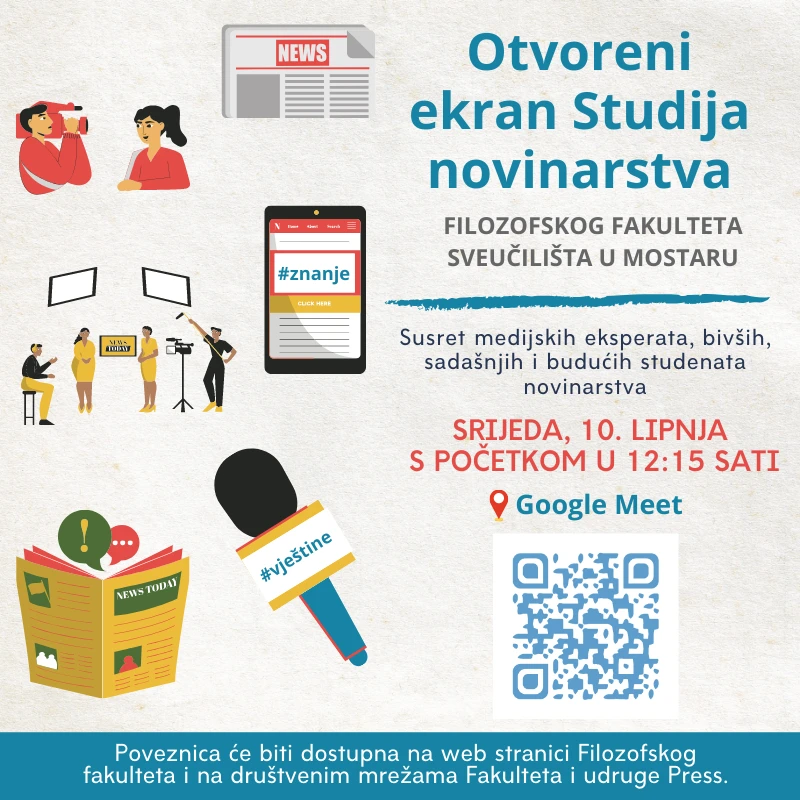 Najavljujemo Otvoreni ekran Studija novinarstva Filozofskog fakulteta SUM-a