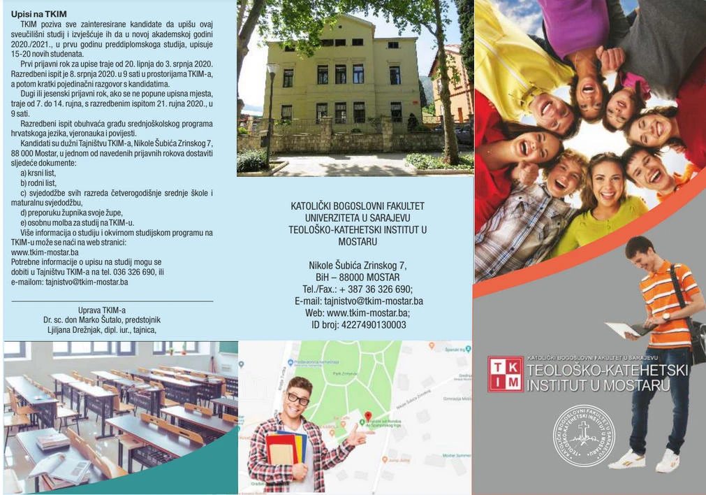 Poziv za upis na Teološko-katehetski institut Mostar