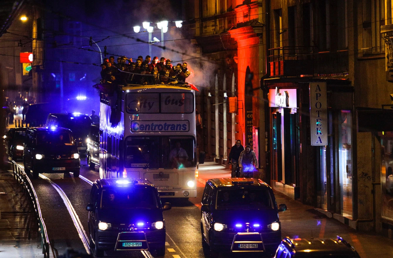 Nogometaši i navijači Sarajeva proslavili titulu prvaka BiH