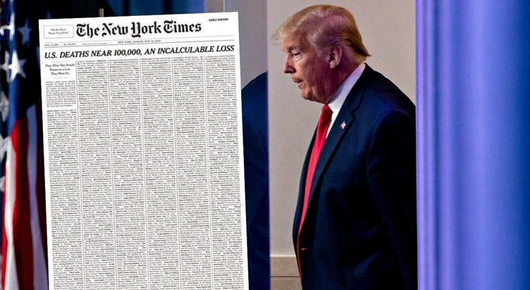New York Times ispunio naslovnicu imenima umrlih od koronavirusa