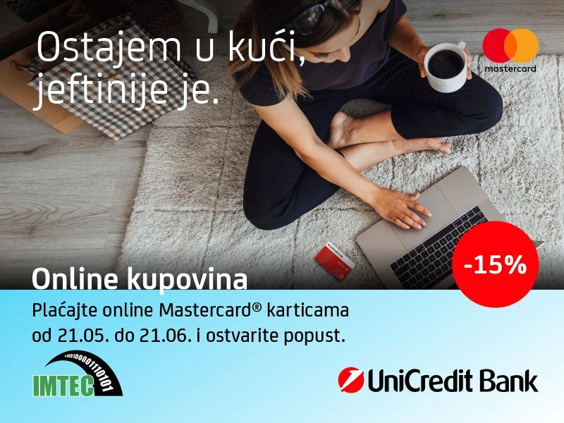 IMTEC i UniCredit Banka: 15% popusta na cijeli asortiman na IMTEC webshop-u