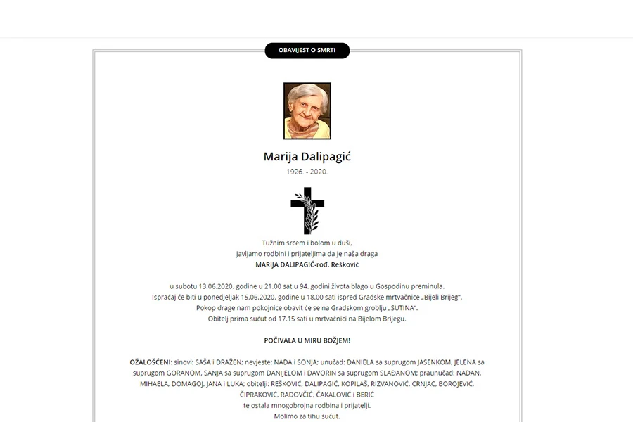Umrla Marija Dalipagić, majka košarkaša Dražena i Saše