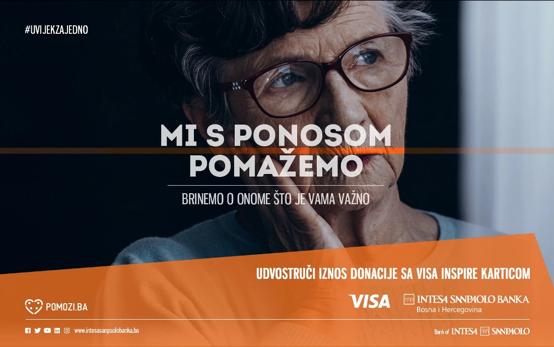 Intesa Sanpaolo Banka BiH i Visa pokreću lanac donacija za Pomozi.ba