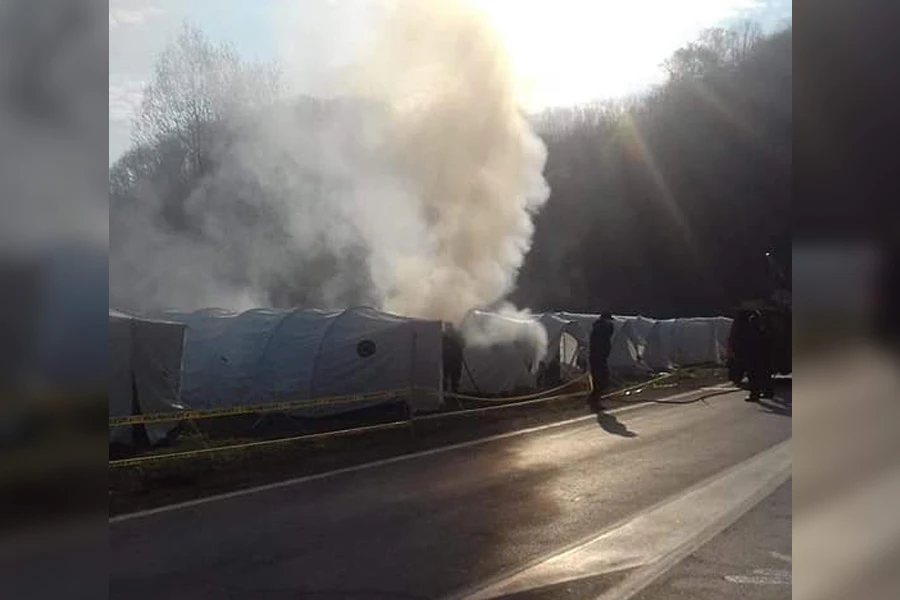 Izgorjela tri šatora na graničnom prijelazu Maljevac, nema ozlijeđenih