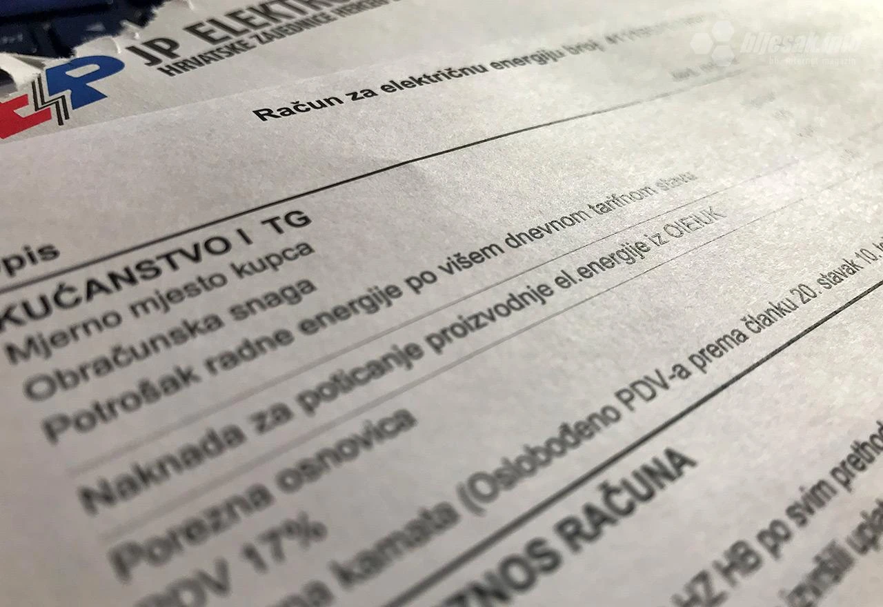 Određen iznos naknade kojeg plaćate na računima za struju