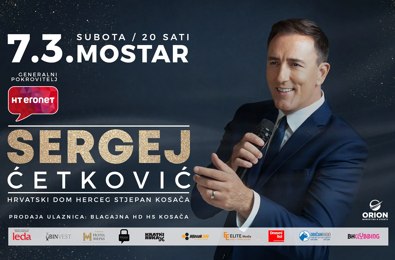 Rasprodan koncert Sergeja Ćetkovića u Kosači pod pokroviteljstvom HT Eroneta 