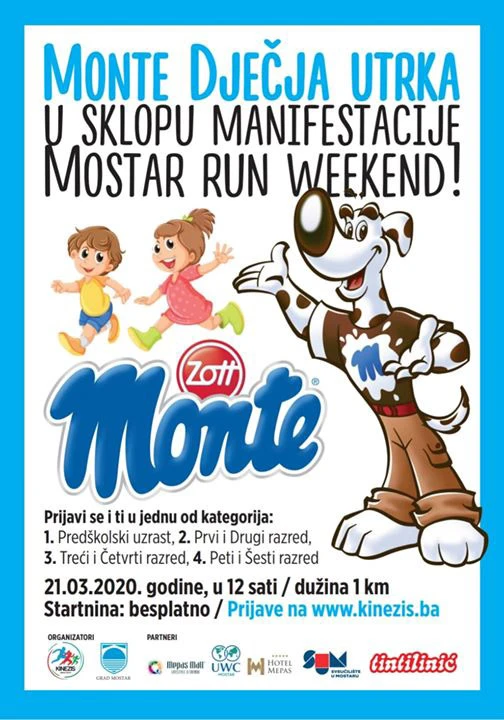 Dječja utrku u dužini od 1km u sklopu Mostar Run Weekend 2020
