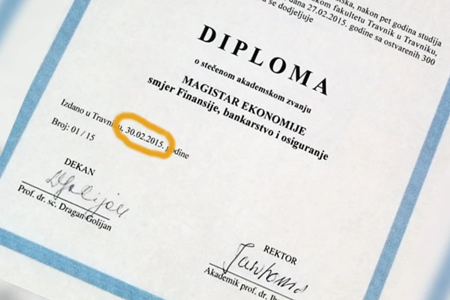 Šefu zagrebačkih Groblja izdana diploma fakulteta u Travniku 30. veljače?