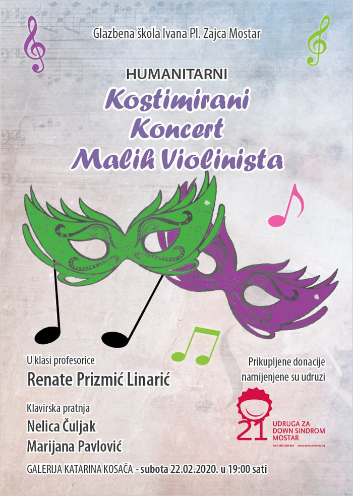 Dođite večeras u Kosaču: Humanitarni koncert Udruzi za Down Sindrom Mostar