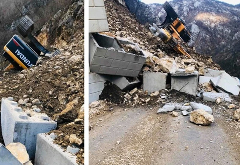 Odron prevrnuo radni stroj kod Jajca; jedna osoba ozlijeđena