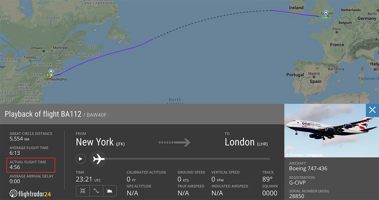Oboren novi rekord: Iz New Yorka u London za manje od pet sati