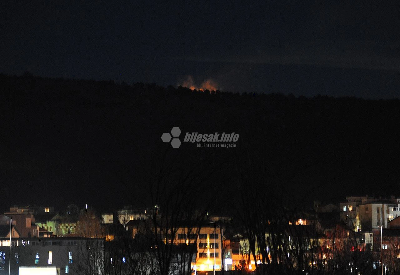 Požar na brdu iznad Širokoga Brijega