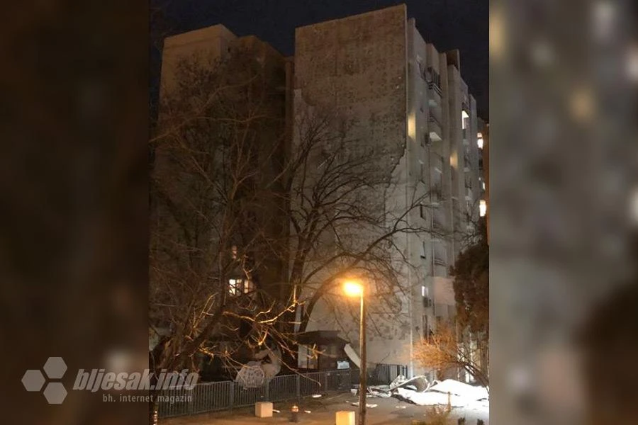 Mostar: Letjela fasada, dimnjak i crijepovi
