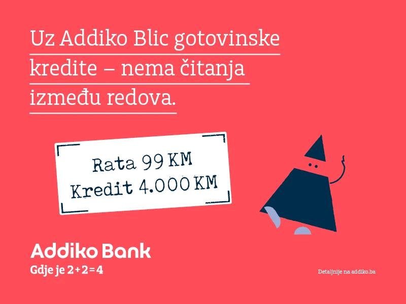 Sve je jasno na prvu – rata 99 KM za kredit od 4.000 KM