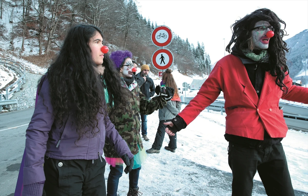 Prosvjedi na početku 50. Svjetskog ekonomskog foruma u Davosu
