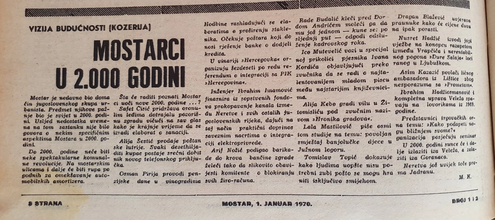 Evo kako su Mostarci 1970. zamišljali 2000-te