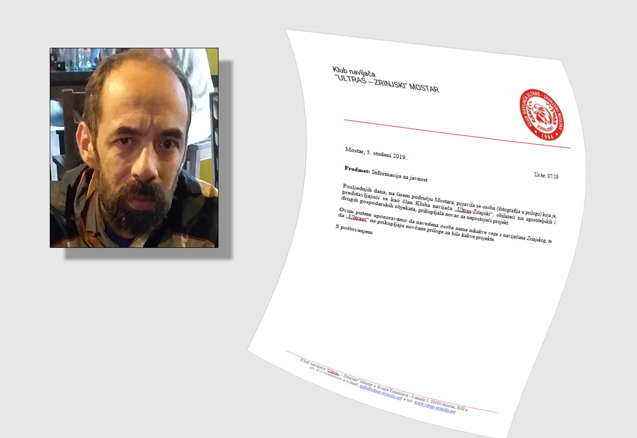 Ultrasi upozoravaju na osobu koja u njihovo ime prikuplja novac za nepostojeći projekt