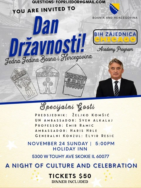 Željko Komšić u Chicagu na proslavi Dana državnosti BiH