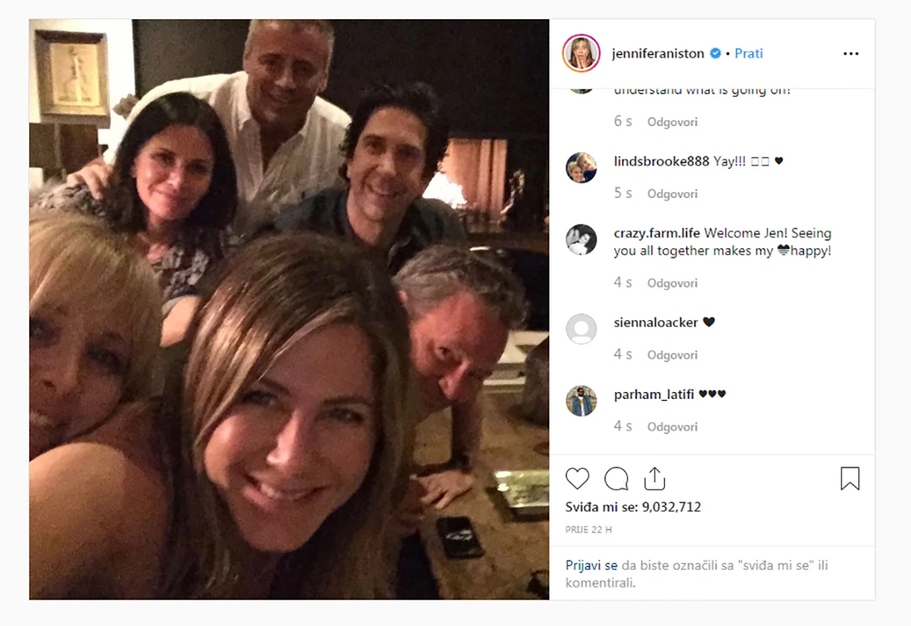Selfie koji je srušio instagram: Jennifer Aniston s 'Prijateljima'