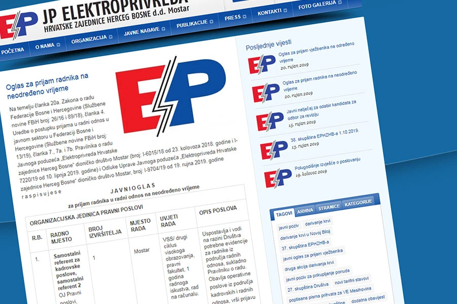 Elektroprivreda zapošljava