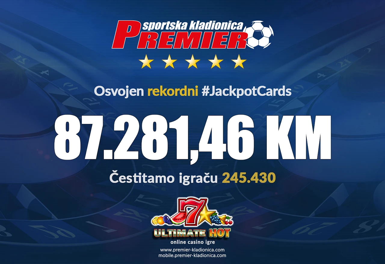 Sretnik u Premier kladionici dobio 87.281.46 KM!