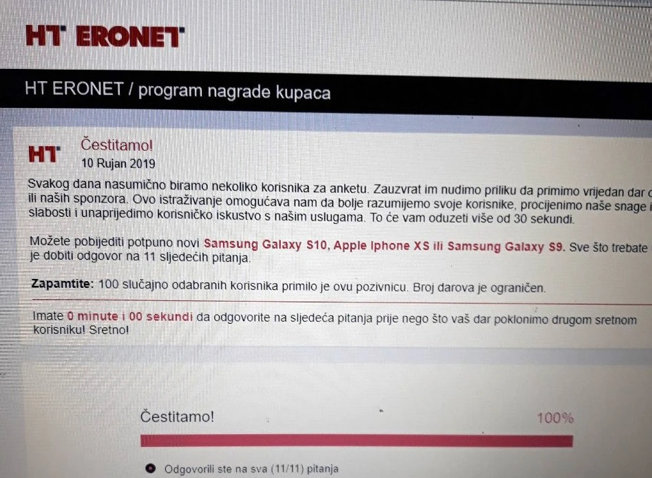 Oprez: Ne nasjedajte na lažnu anketu