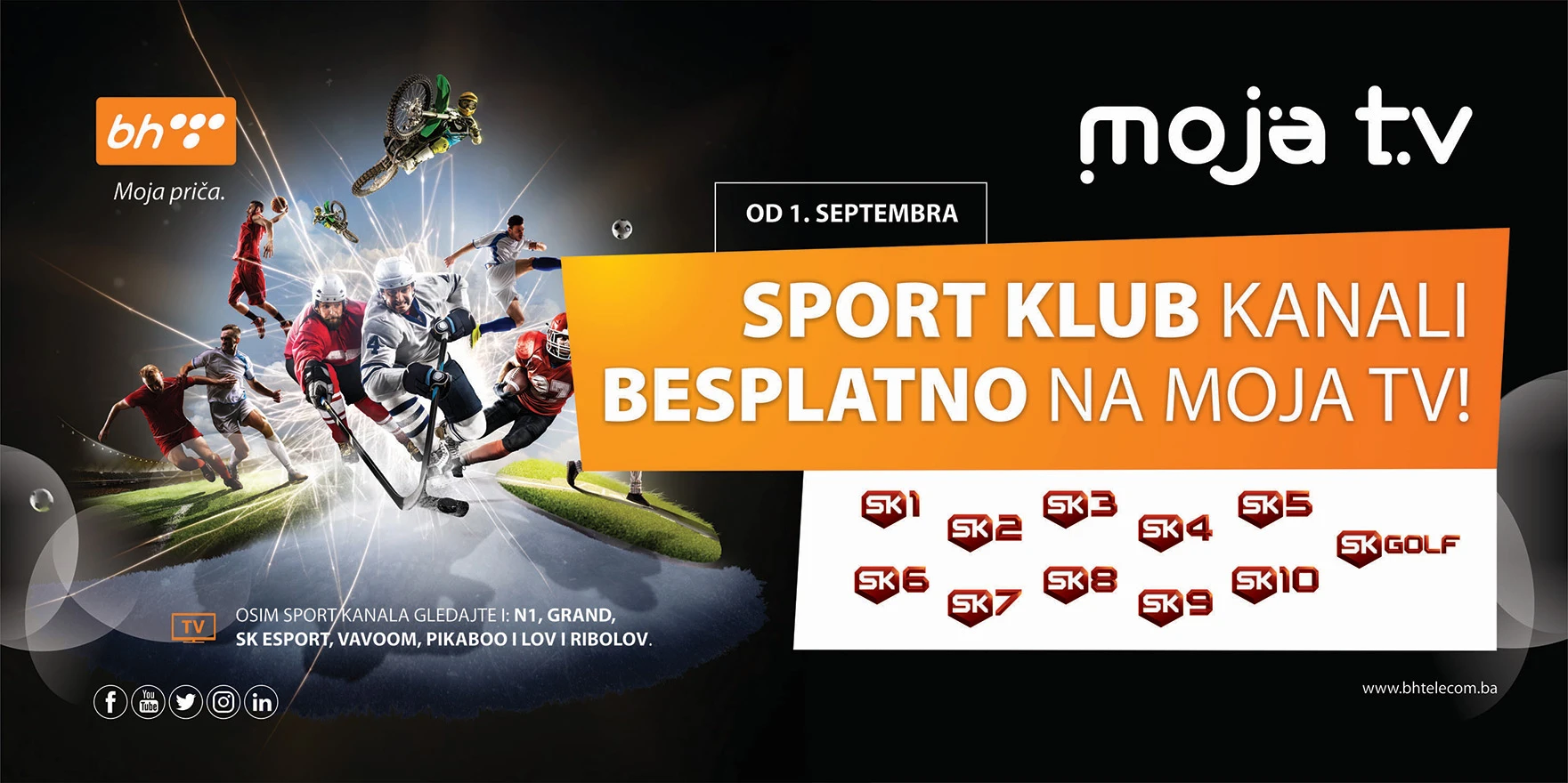 Sport Klub kanali od 1. rujna besplatno na Moja TV