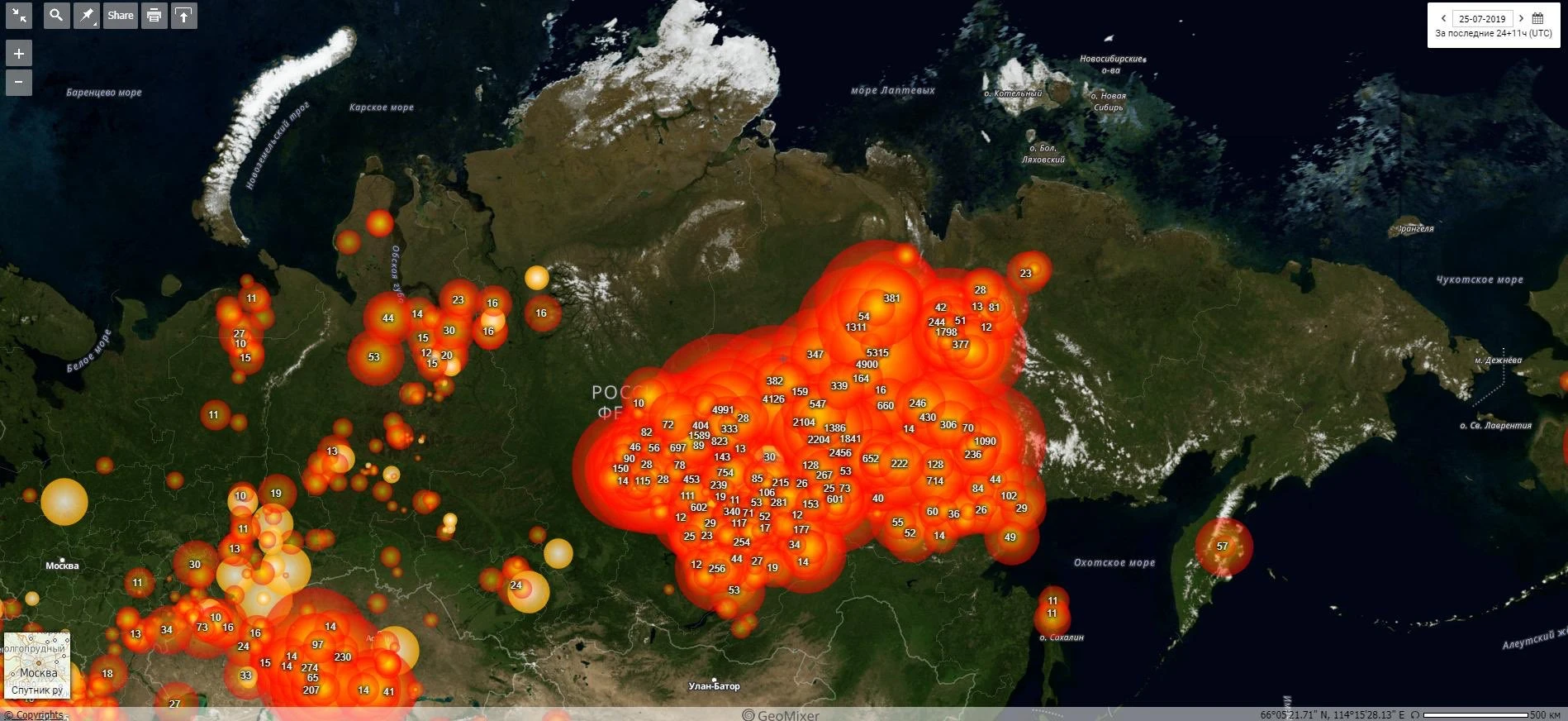 Milujuni hektara Sibira u plamenu, stotine gradova zatrpano dimom