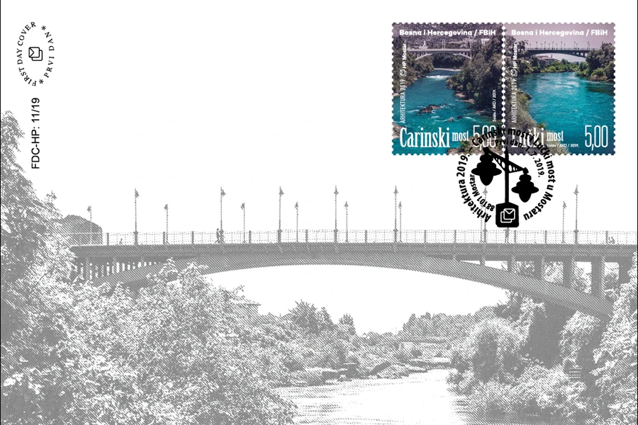 Mostarski mostovi na markama Hrvatske pošte Mostar