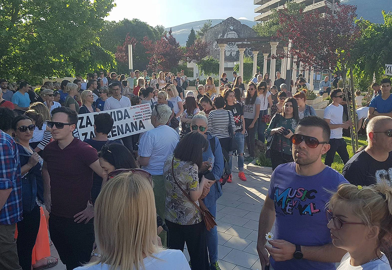 Prosvjed NVO-a zbog zabrane okupljanja članova ''Pravda za Davida''