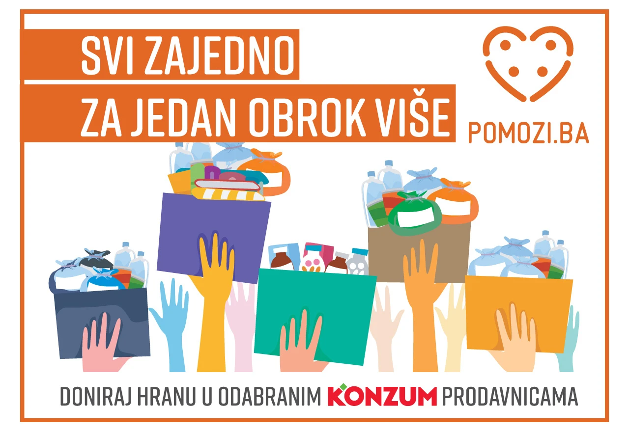 'Svi zajedno za jedan obrok više': Započeo humanitarni projekt Konzuma i Pomozi.ba