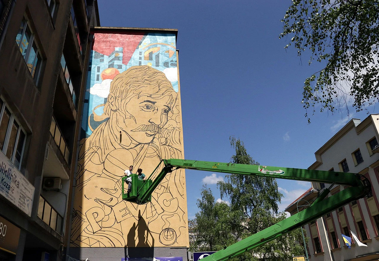 Mural Davorinu Popoviću u Sarajevu