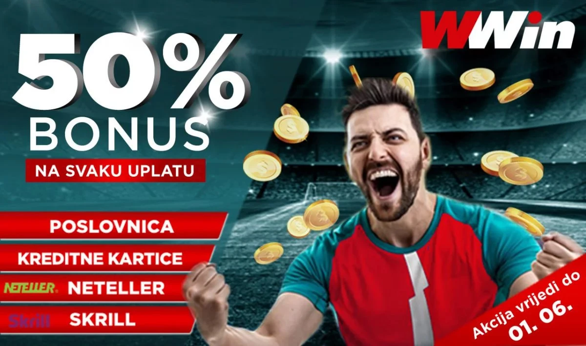 Wwin BONUS - 50% Bonusa na svaku uplatu do 01. 06.