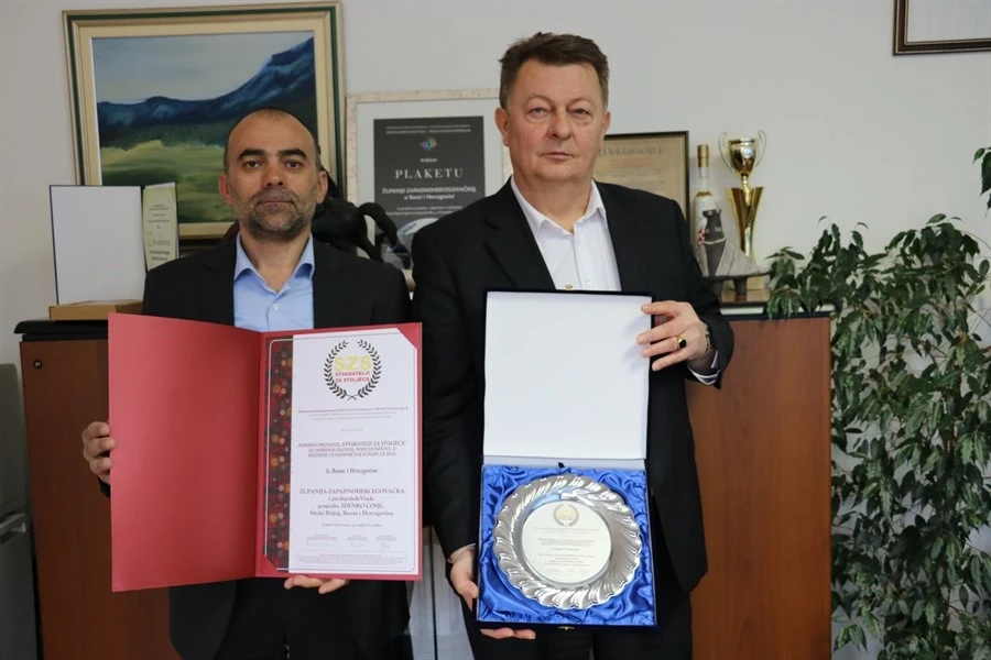 Županija Zapadnohercegovačka dobitnik nagrade i priznanja ''Stvaratelji za stoljeća''