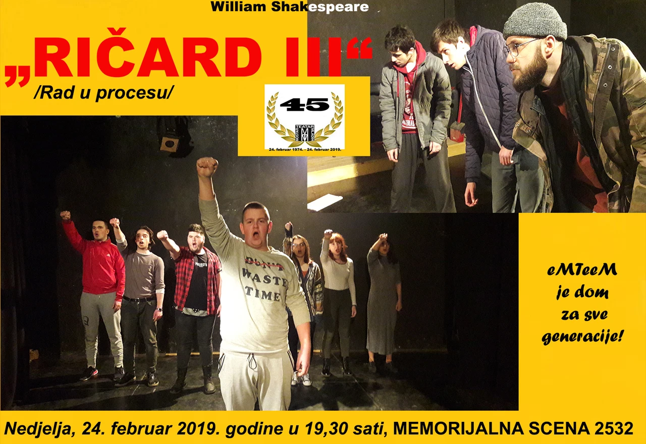 Mostarski teatar mladih slavi rođendan predstavom 'Ričard III'