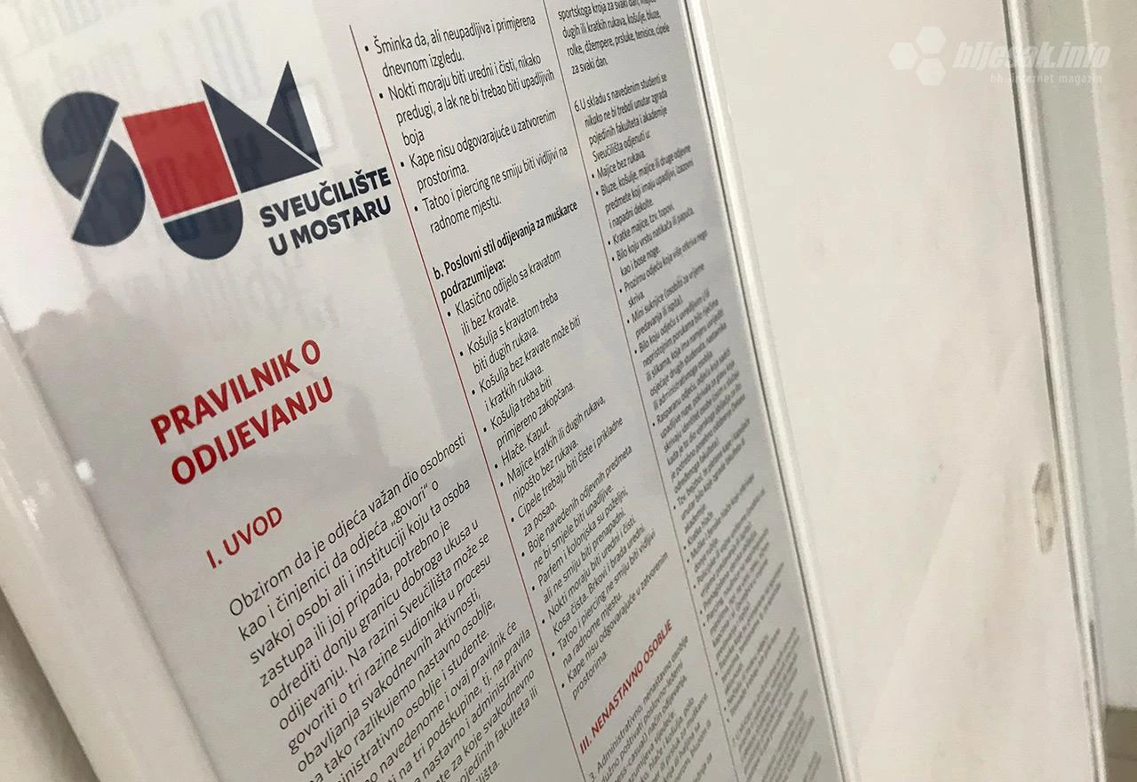 Mostarsko Sveučilište: Zbog načina odijevanja moguć stegovni postupak