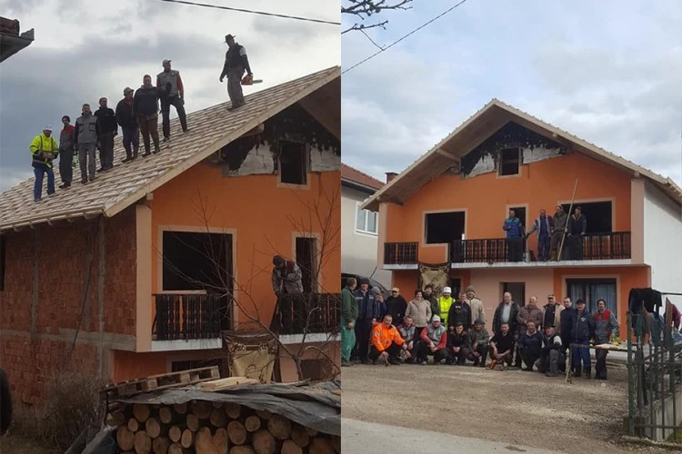 E to je BiH: Susjedi nakon požara obitelji izgradili novi krov