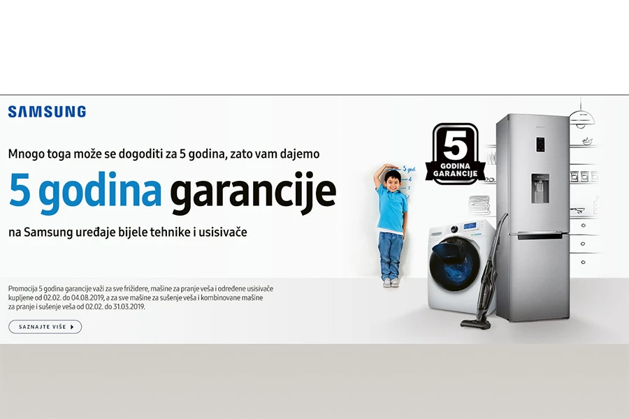 Pet godina garancije na odabrane Samsung uređaje