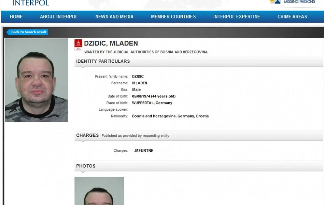 Interpol raspisao potjernicu za Mladenom Džidićem