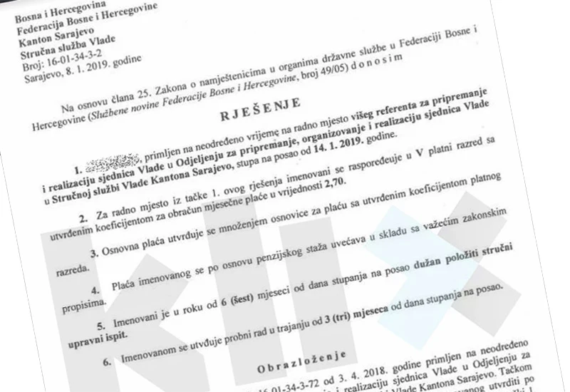 Mehaničar će pripremati sjednice vlade Kantona Sarajevo?!