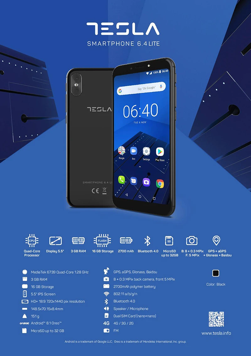 Predstavljen novi model mobitela – Tesla Smartphone 6.4 Lite