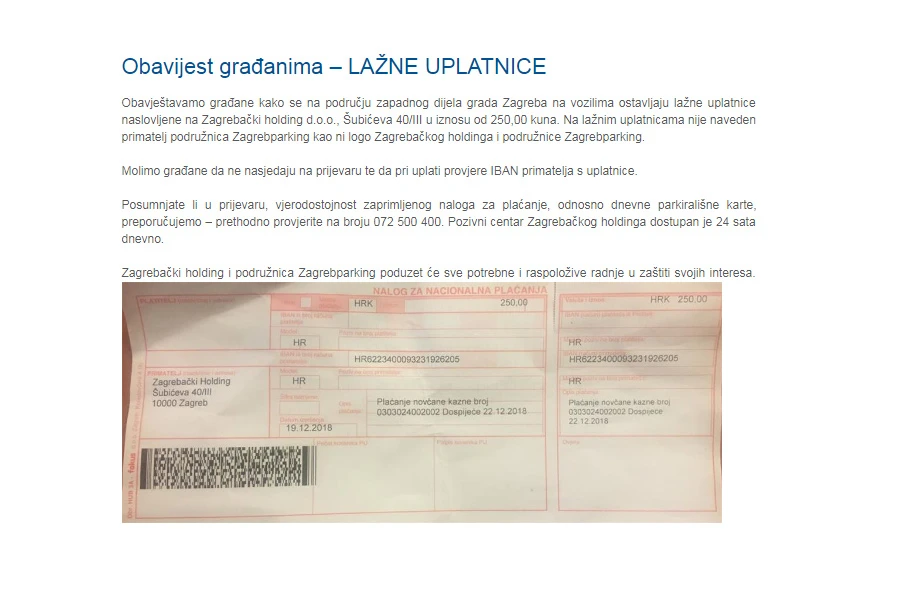 Fiktivne kazne od 250 kuna Zagrepčanima podvaljuje iskusni prevarant iz Mostara