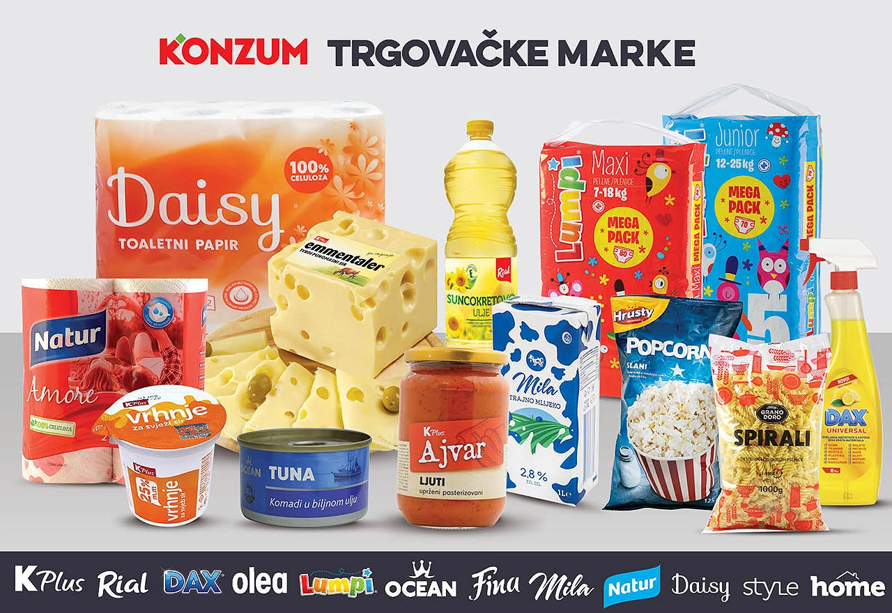 Konzum uveo nove proizvode u asortiman svojih trgovačkih marki  