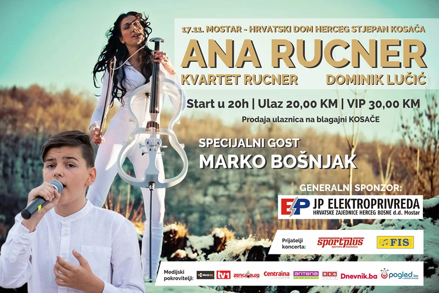 U prodaji ulaznice za koncert Ane Rucner i Marka Bošnjaka