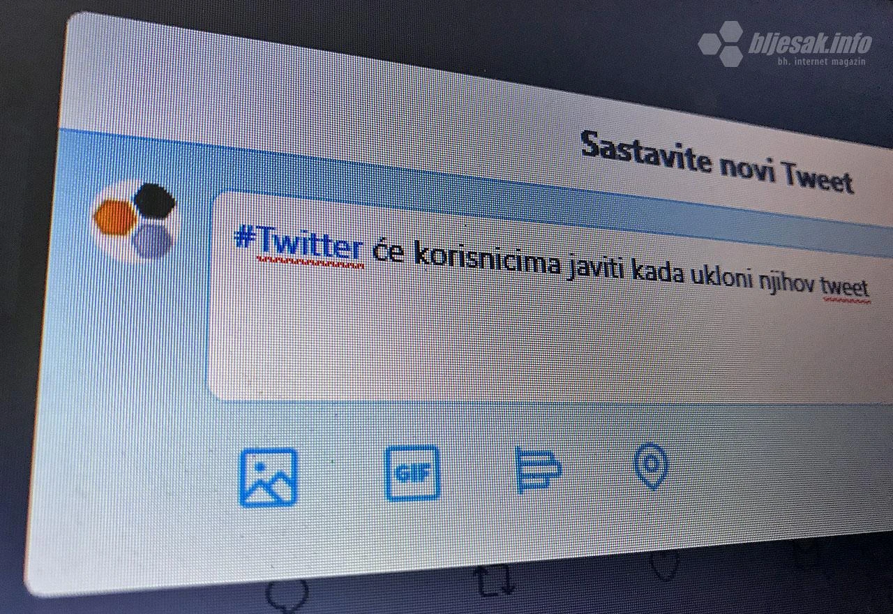 Twitter će korisnicima javiti kada ukloni njihov tweet