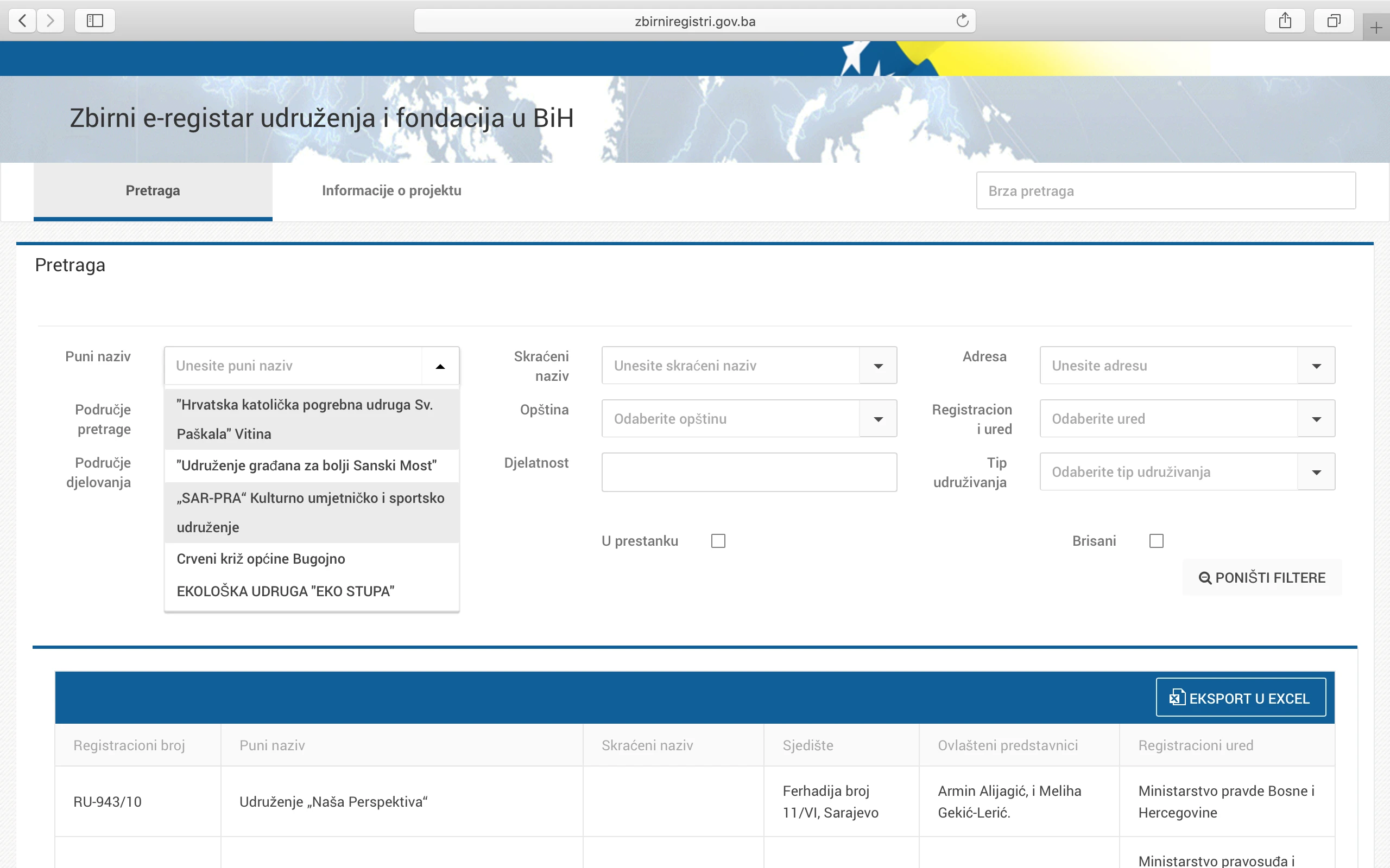 Online registracije nevladinih organizacija
