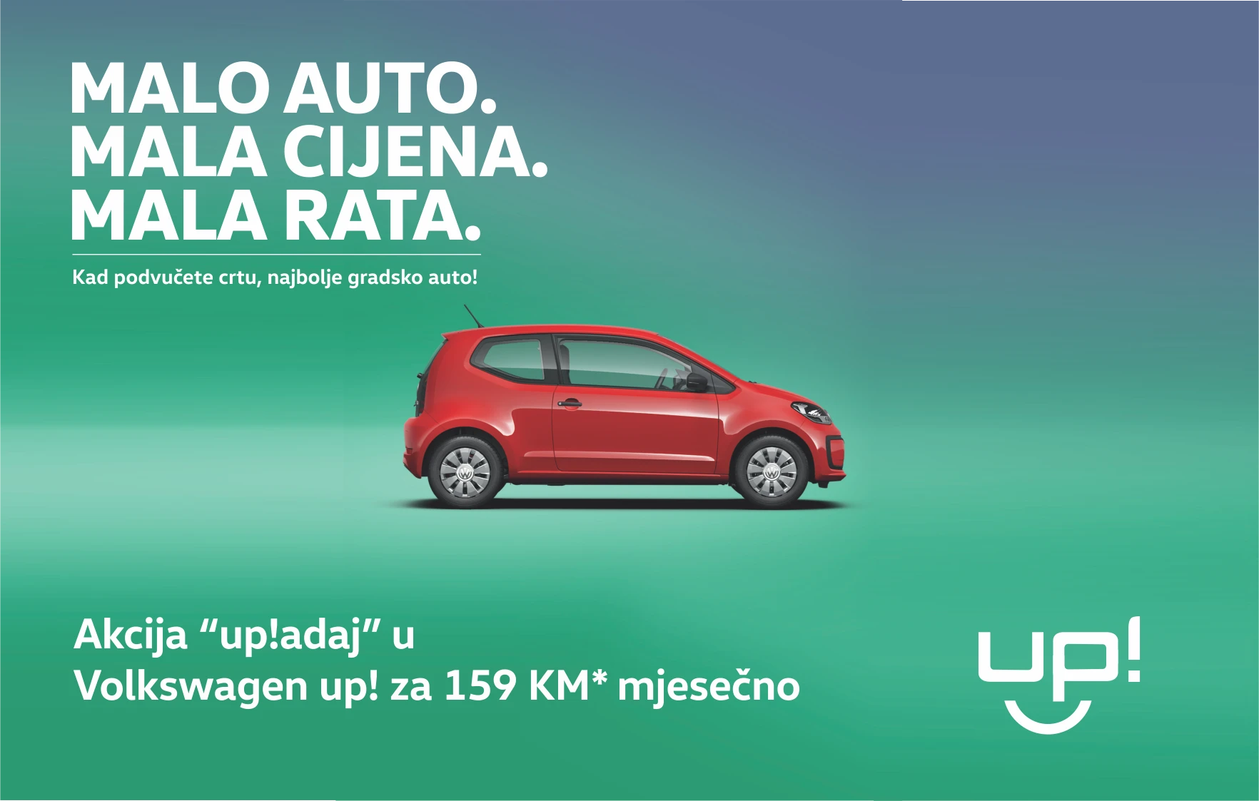 Akcija “up!adaj” u Volkswagen up! za 159 KM* mjesečno