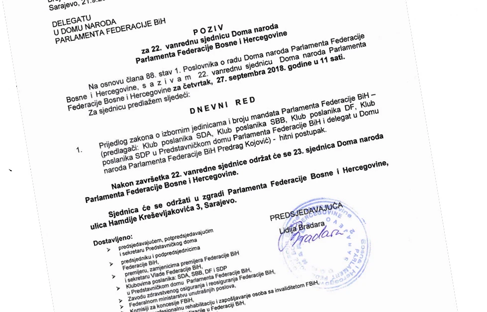 Zadnji trzaji za izborne jedinice i broj mandata